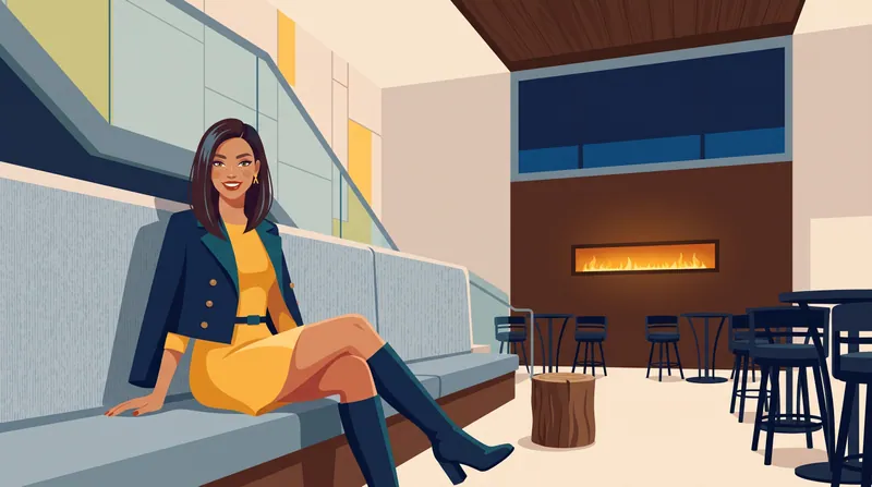 Woman on the lobby banquette at Casino New Brunswick